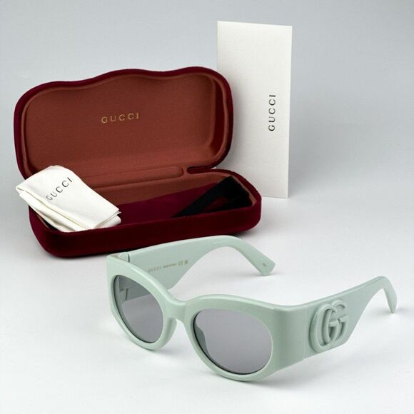 NEW Gucci GG1544S 003 Green Grey Unisex Oval Sunglasses GG 1544S - Picture 8 of 9